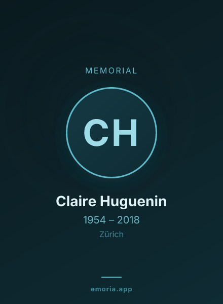 Memorial portrait of Claire Huguenin
