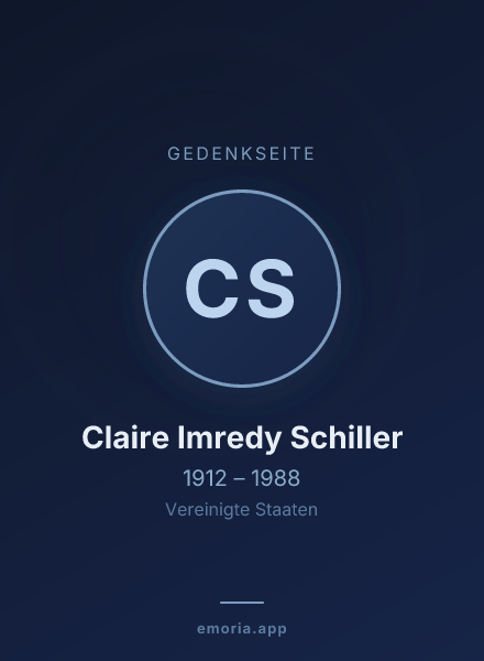 Gedenkportrait von Claire Imredy Schiller