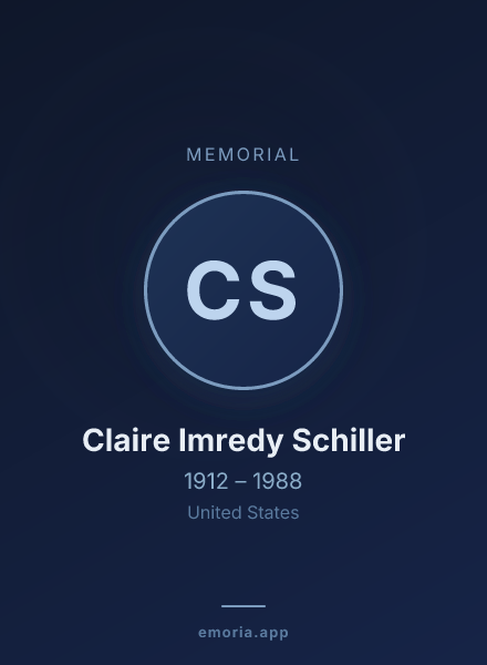 Memorial portrait of Claire Imredy Schiller