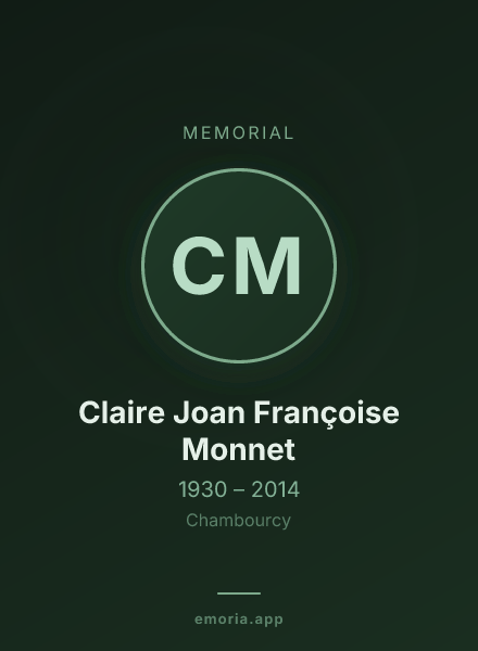 Memorial portrait of Claire Joan Françoise Monnet