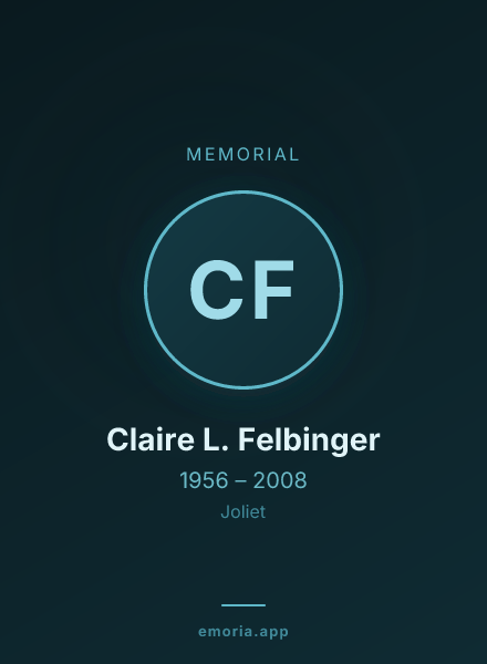 Memorial portrait of Claire L. Felbinger