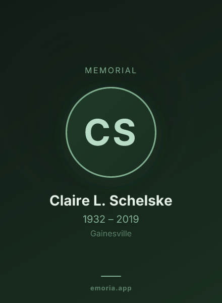Memorial portrait of Claire L. Schelske