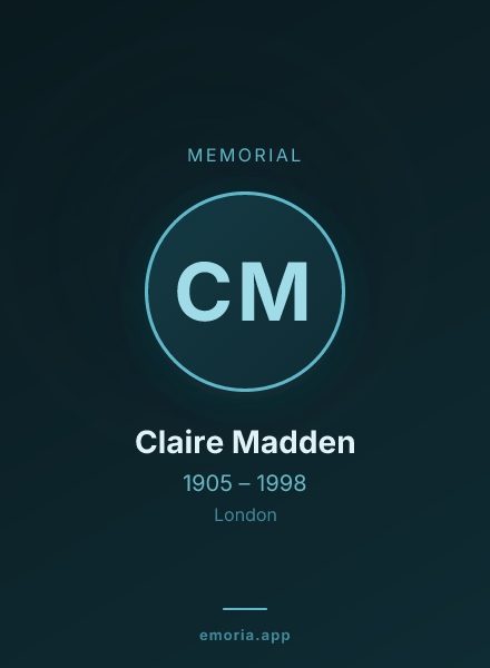 Memorial portrait of Claire Madden