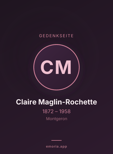 Gedenkportrait von Claire Maglin-Rochette