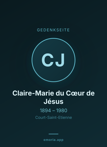 Gedenkportrait von Claire-Marie du Cœur de Jésus