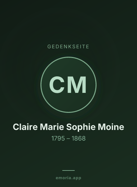 Gedenkportrait von Claire Marie Sophie Moine