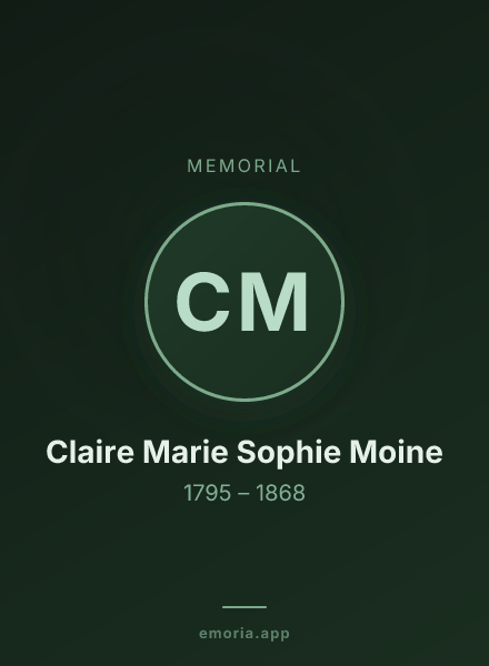 Memorial portrait of Claire Marie Sophie Moine