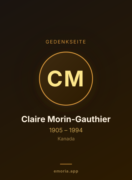 Gedenkportrait von Claire Morin-Gauthier