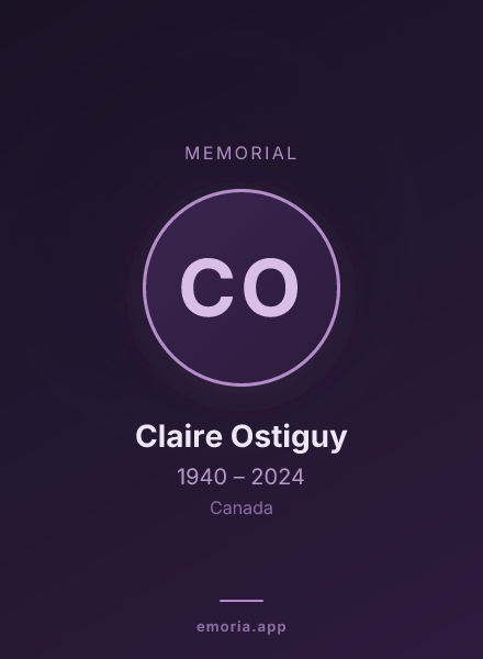 Memorial portrait of Claire Ostiguy