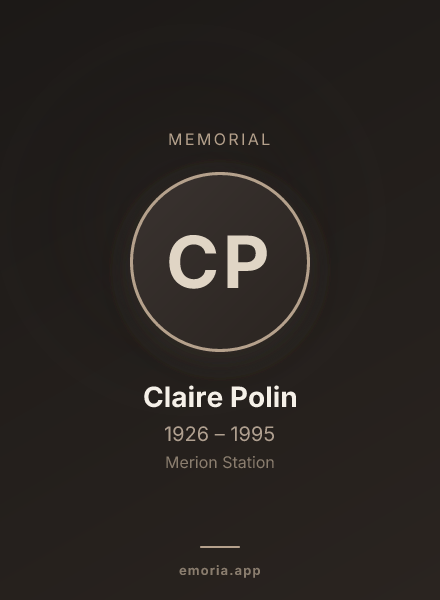 Memorial portrait of Claire Polin