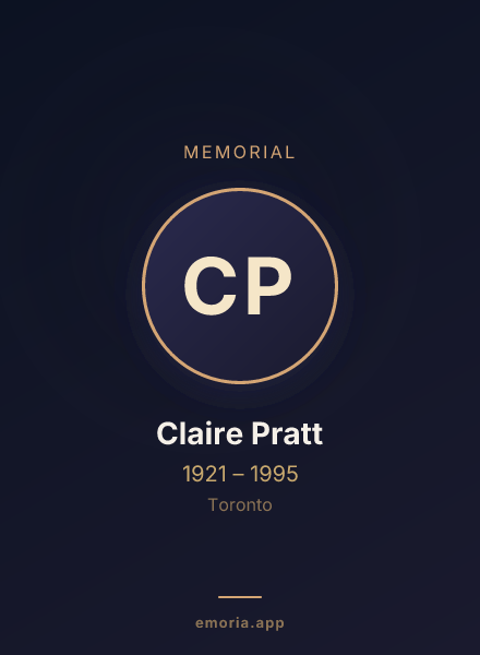 Memorial portrait of Claire Pratt
