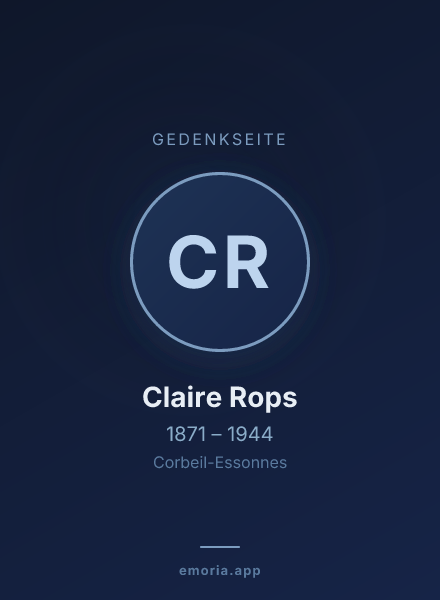 Gedenkportrait von Claire Rops