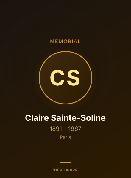Memorial portrait of Claire Sainte-Soline