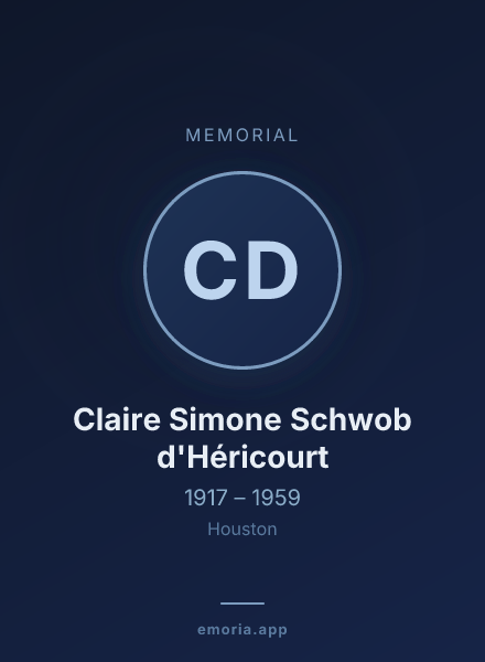 Memorial portrait of Claire Simone Schwob d'Héricourt