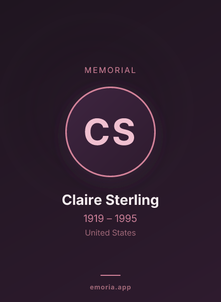 Memorial portrait of Claire Sterling