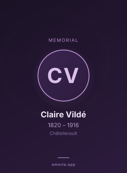 Memorial portrait of Claire Vildé