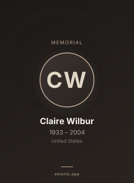 Memorial portrait of Claire Wilbur