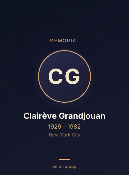 Memorial portrait of Clairève Grandjouan