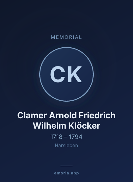 Memorial portrait of Clamer Arnold Friedrich Wilhelm Klöcker