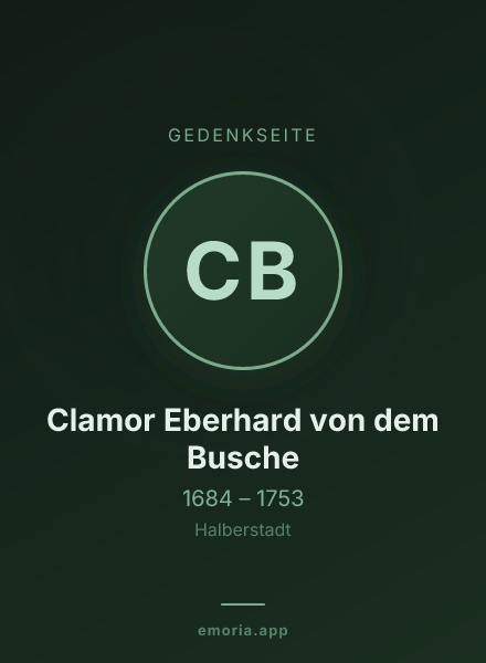 Gedenkportrait von Clamor Eberhard von dem Busche