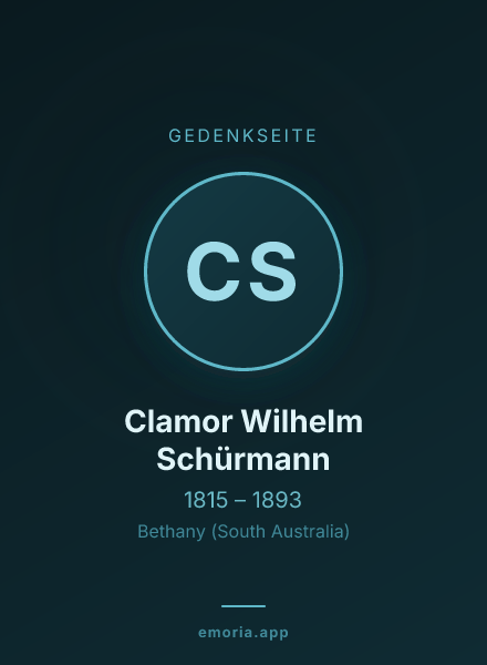 Gedenkportrait von Clamor Wilhelm Schürmann