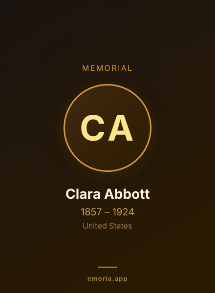 Memorial portrait of Clara Abbott