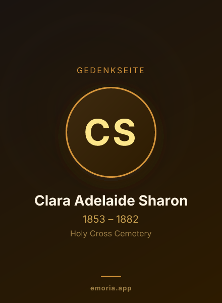 Gedenkportrait von Clara Adelaide Sharon