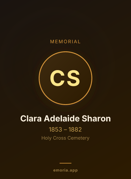 Memorial portrait of Clara Adelaide Sharon