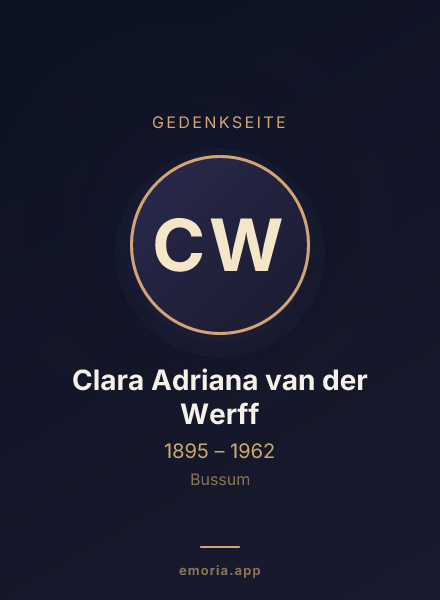 Gedenkportrait von Clara Adriana van der Werff