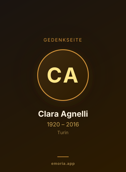 Gedenkportrait von Clara Agnelli