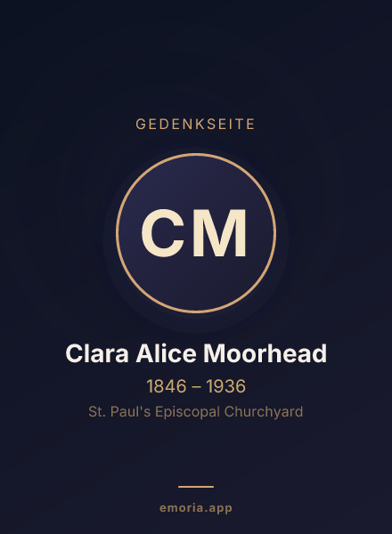 Gedenkportrait von Clara Alice Moorhead