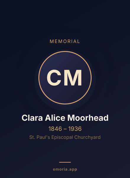 Memorial portrait of Clara Alice Moorhead