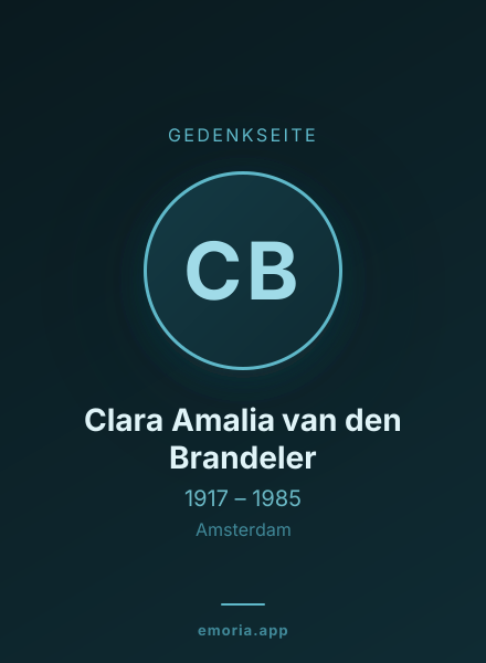 Gedenkportrait von Clara Amalia van den Brandeler