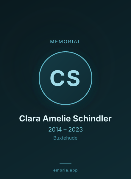 Memorial portrait of Clara Amelie Schindler