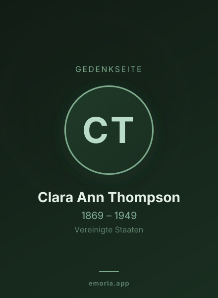 Gedenkportrait von Clara Ann Thompson
