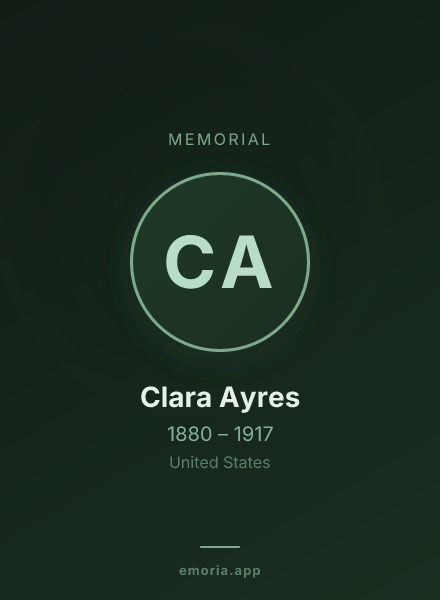 Memorial portrait of Clara Ayres