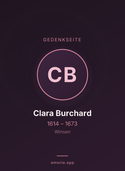 Gedenkportrait von Clara Burchard