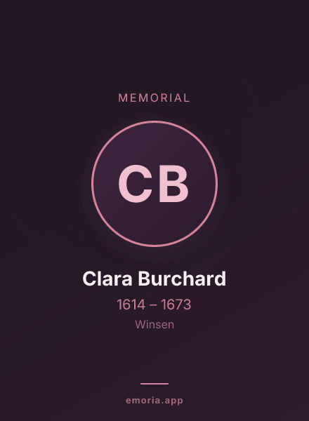 Memorial portrait of Clara Burchard
