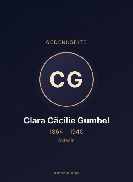 Gedenkportrait von Clara Cäcilie Gumbel