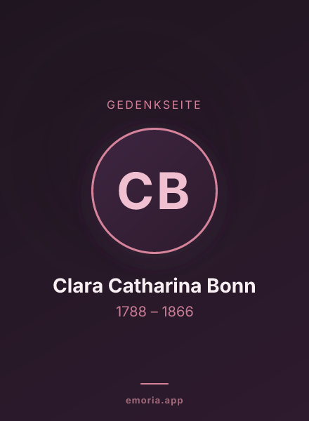 Gedenkportrait von Clara Catharina Bonn