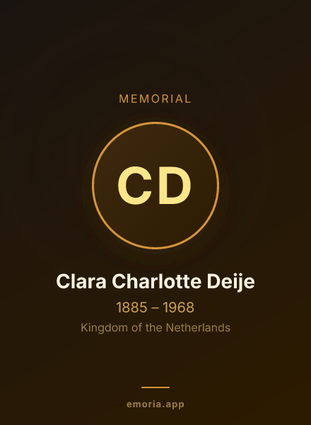 Memorial portrait of Clara Charlotte Deije