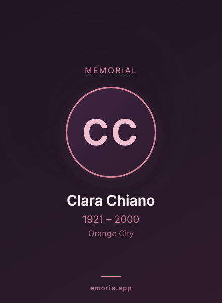 Memorial portrait of Clara Chiano