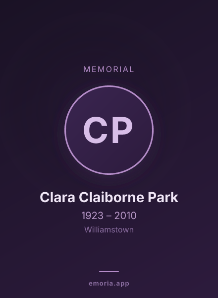 Memorial portrait of Clara Claiborne Park