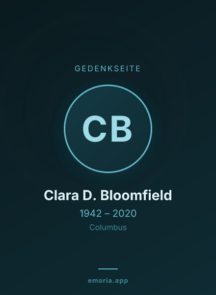 Gedenkportrait von Clara D. Bloomfield