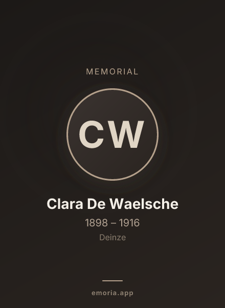 Memorial portrait of Clara De Waelsche