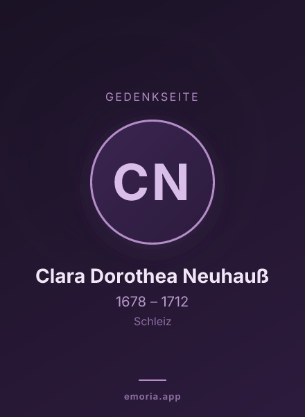 Gedenkportrait von Clara Dorothea Neuhauß