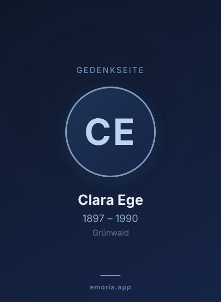 Gedenkportrait von Clara Ege