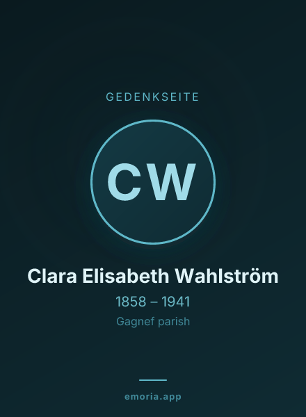 Gedenkportrait von Clara Elisabeth Wahlström