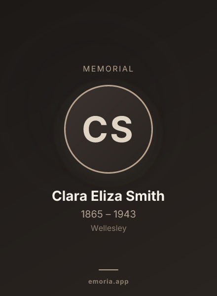 Memorial portrait of Clara Eliza Smith