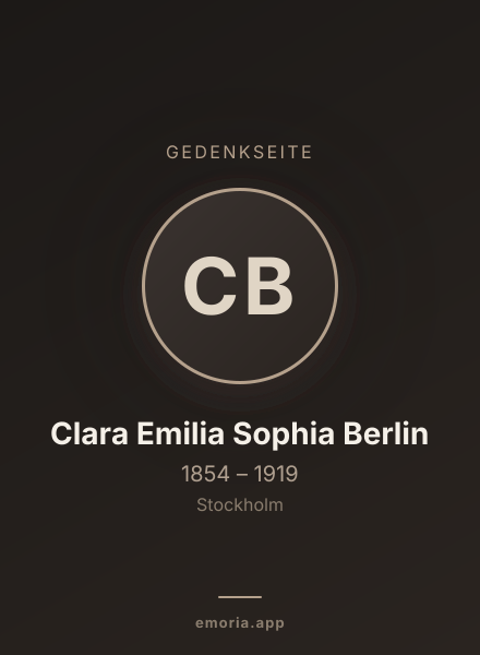 Gedenkportrait von Clara Emilia Sophia Berlin